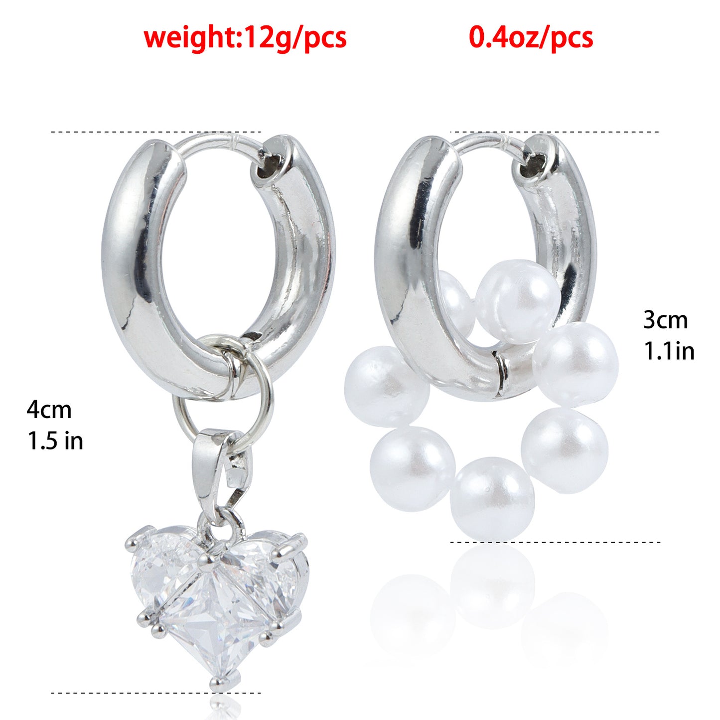 Ear Light Luxury Heart-shaped Zircon Jewelry Earrings