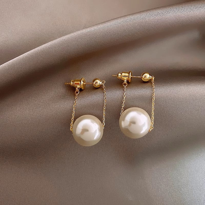 Women's High-grade Zircon Pearl French Minority Retro Earrings