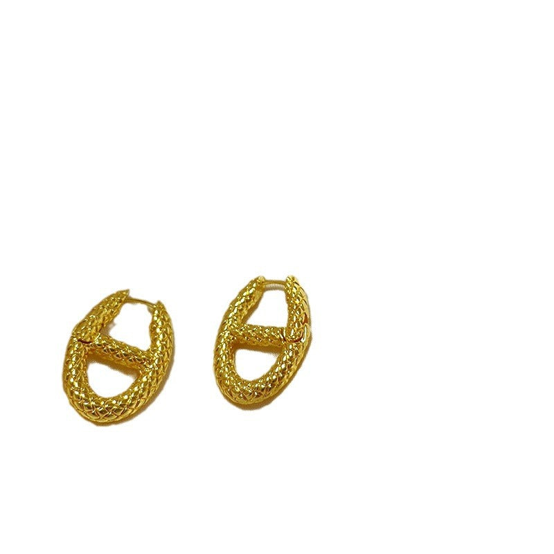 Heavy Metal High-grade Ear Clip Large Circle Earrings