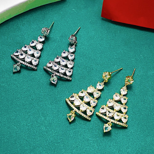 Women's Christmas Tree Light Luxury High-grade Temperament Earrings