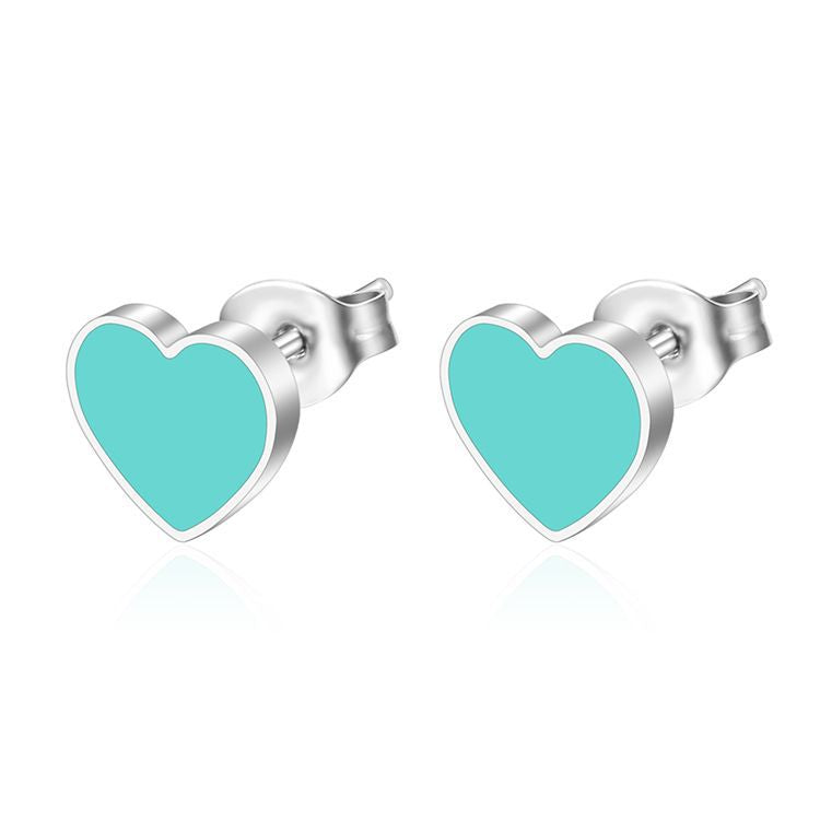 Women's Stainless Steel Love Heart Trend Mini Earrings