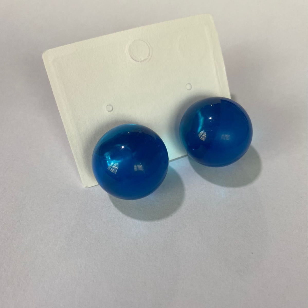 Summer Blue Pink Ball Fresh Ear Earrings