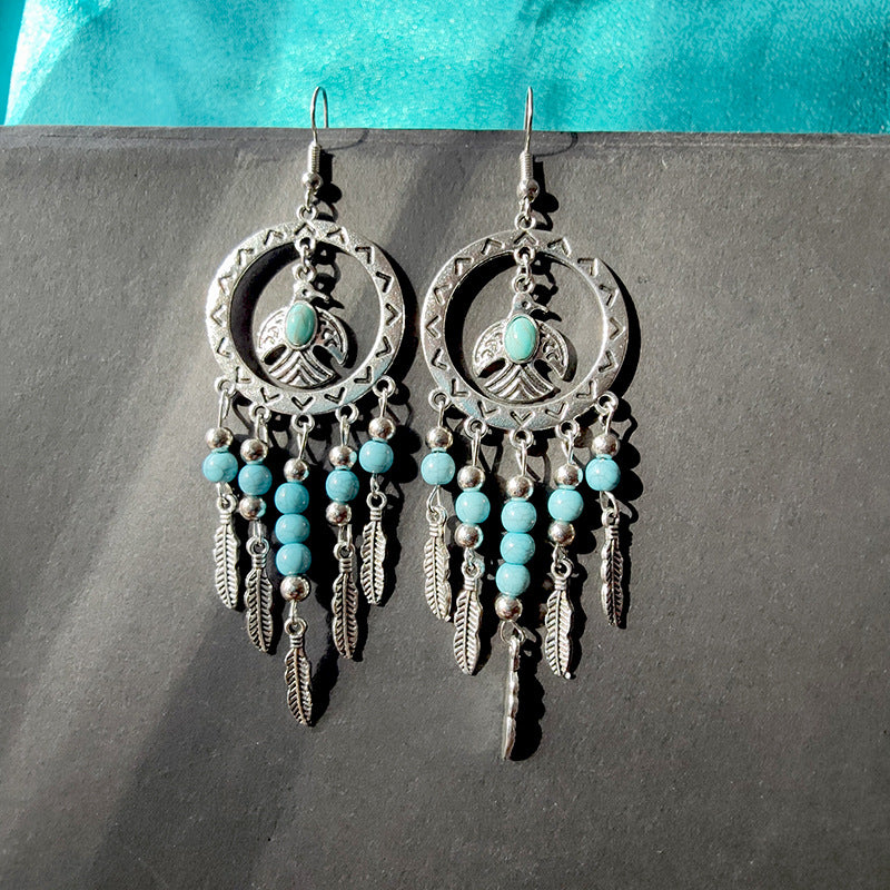 Ethnic Style Minority Scenic Spot Turquoise Earrings