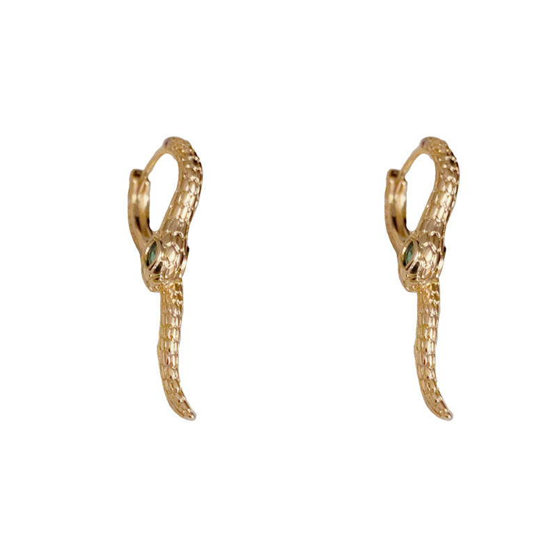 Life Design Slightly Inlaid Zircon Snake-shaped Exquisite Earrings