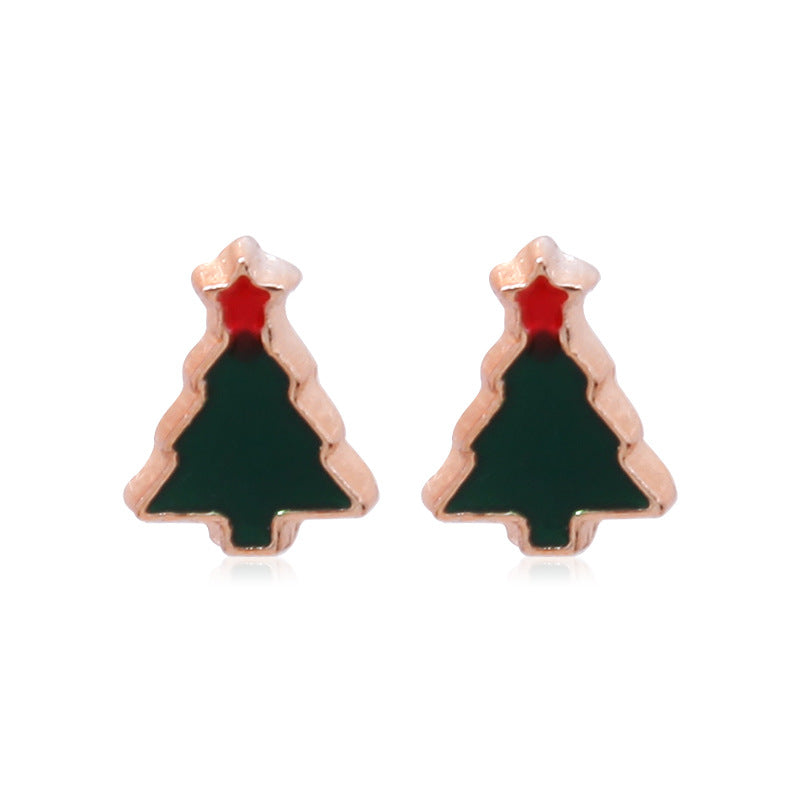 Christmas Series Fashion Delicate Diamond Tree Earrings