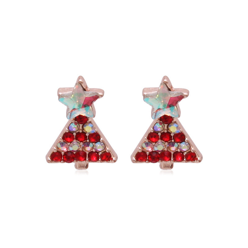 Christmas Series Fashion Delicate Diamond Tree Earrings