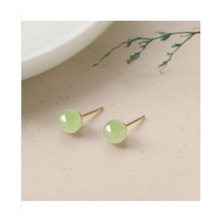 Jade Ear Simple Light Luxury Small Earrings