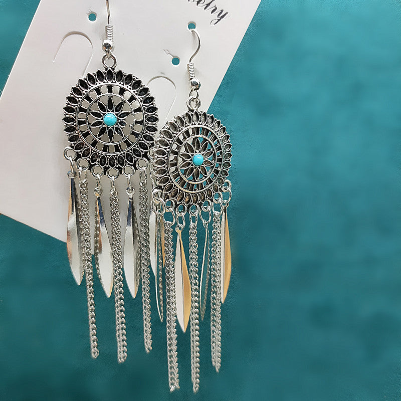 Ethnic Style Minority Scenic Spot Turquoise Earrings