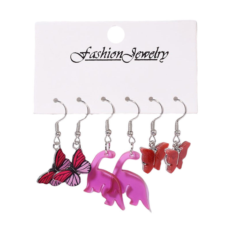 Creative Resin Suit Pairs Of Combination Earrings