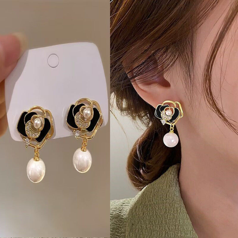 Women's Long Sier Needle Tassel Face Slimming Earrings