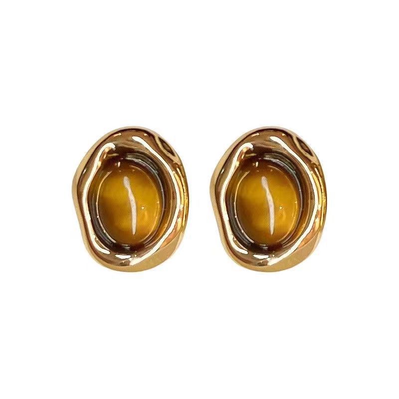 Women's Tigereye For Retro Graceful Ear Ornaments Earrings