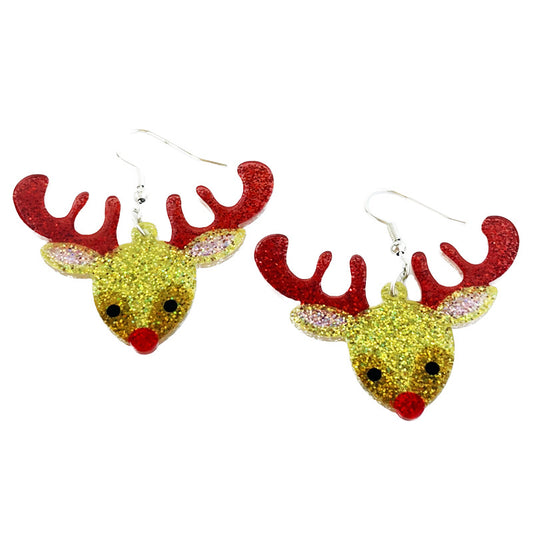 Party Eardrops Tree Gingerbread Man Colored Earrings