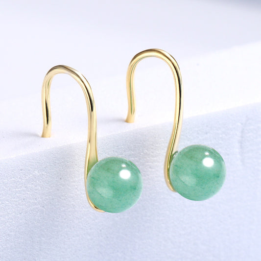 Women's Artistic Elegant Jade Ear Hook High Earrings