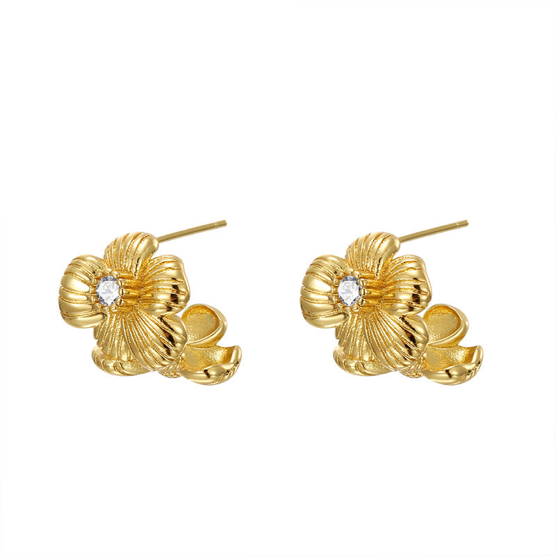 Design Flower Female Retro Personality All Match Earrings