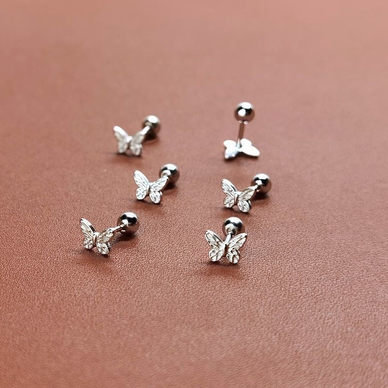 Rods Hollow Bow Ear Bone Female Twist Screw Earrings