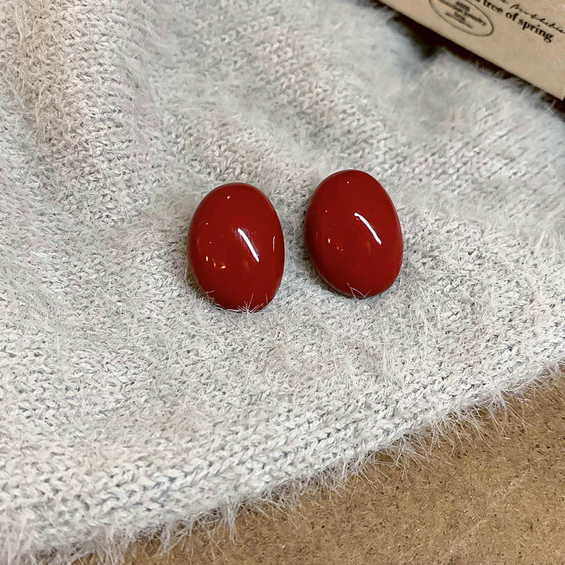 Red Dripping Oil Love Heart Minority Fashion Temperament Earrings