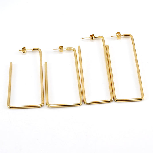 Women's Steel Electric Elegant Sweet Style Square Earrings