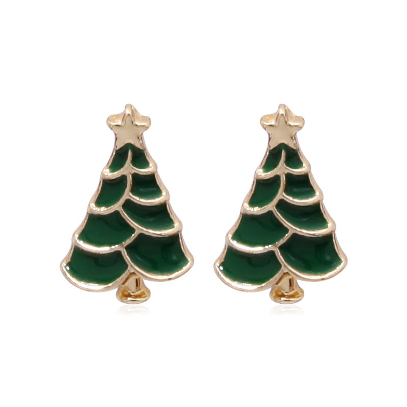 Christmas Series Fashion Delicate Diamond Tree Earrings