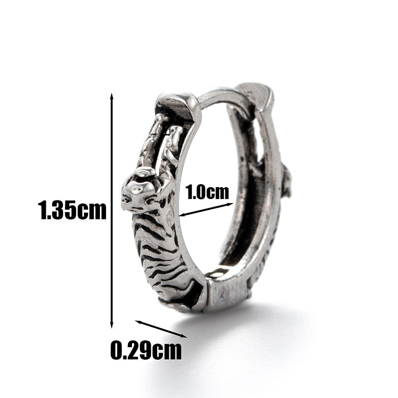 Men's Stainless Steel Cast Tiger Cross Pentagram Rings