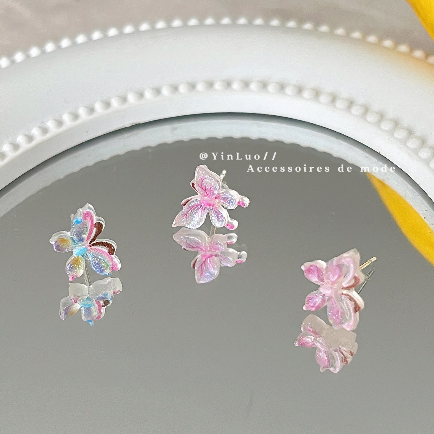 Women's Colorful Butterfly Three Pairs Earings Set Combination Small Delicate Earrings