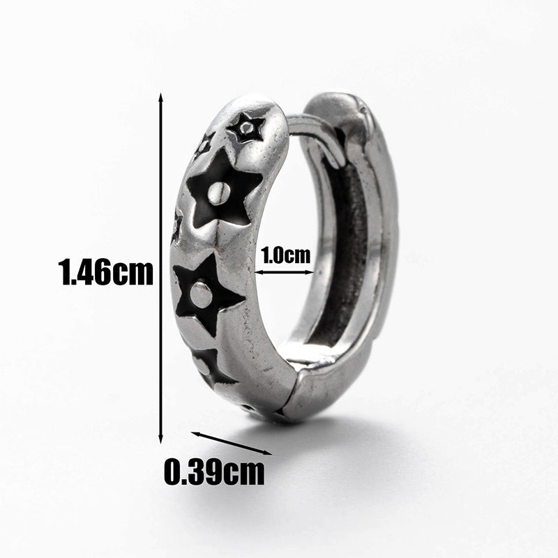 Men's Stainless Steel Cast Tiger Cross Pentagram Rings