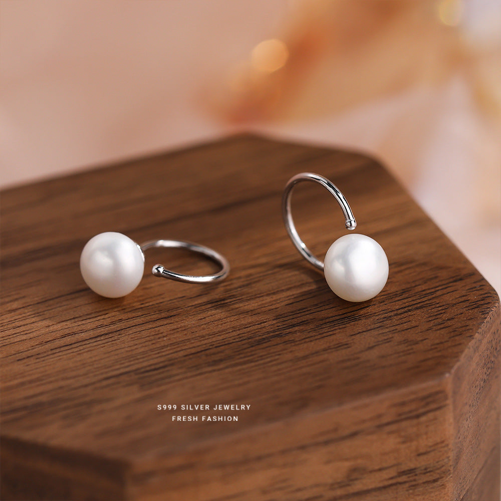 Women's Fresh Water Pearl Ear Hook French Retro Earrings