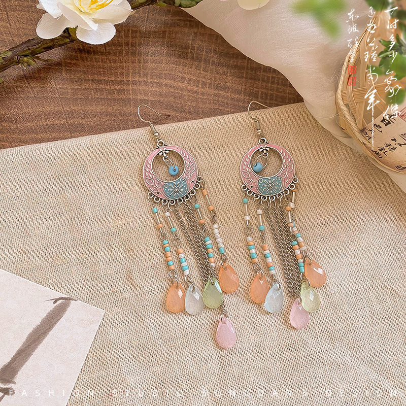 Women's Bohemian Tassel High-grade Chinese Style Earrings