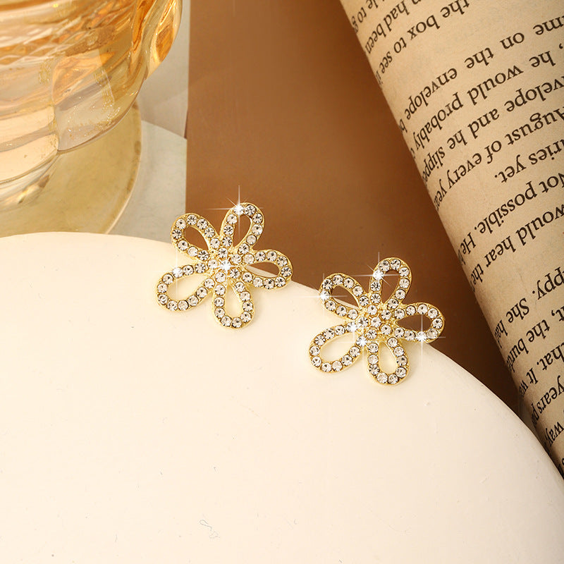 Style Sier Pin Flower Fashion Simple Earrings