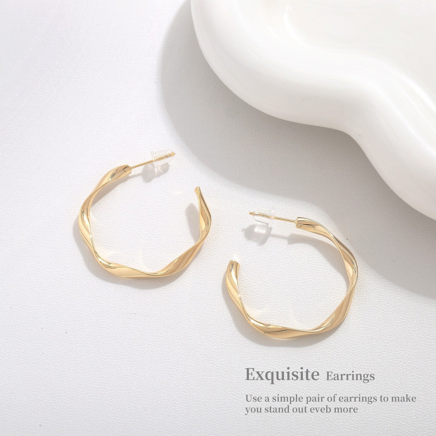 Women's Sier High-grade Niche Twist Fashion Light Earrings