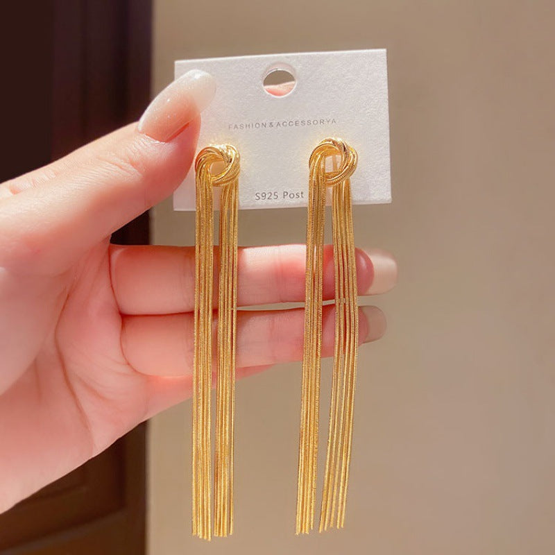 Fashion Commuter Metallic Tassel Chain Female Earrings