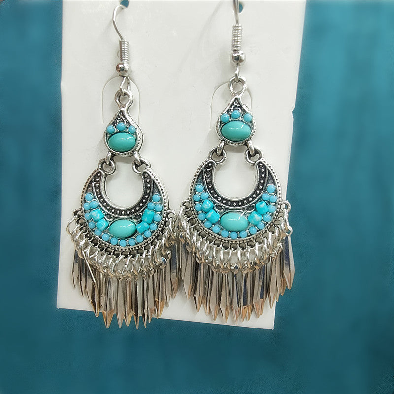 Ethnic Style Minority Scenic Spot Turquoise Earrings