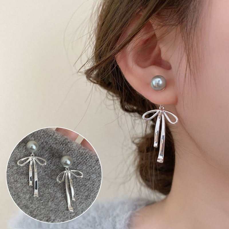 Women's Sweet Bow Tassel Ear Bone Clip Simple Fashionable Earrings