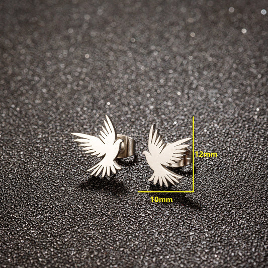 Creative Punk Series Hollow Eagle Personality Retro Stainless Earrings