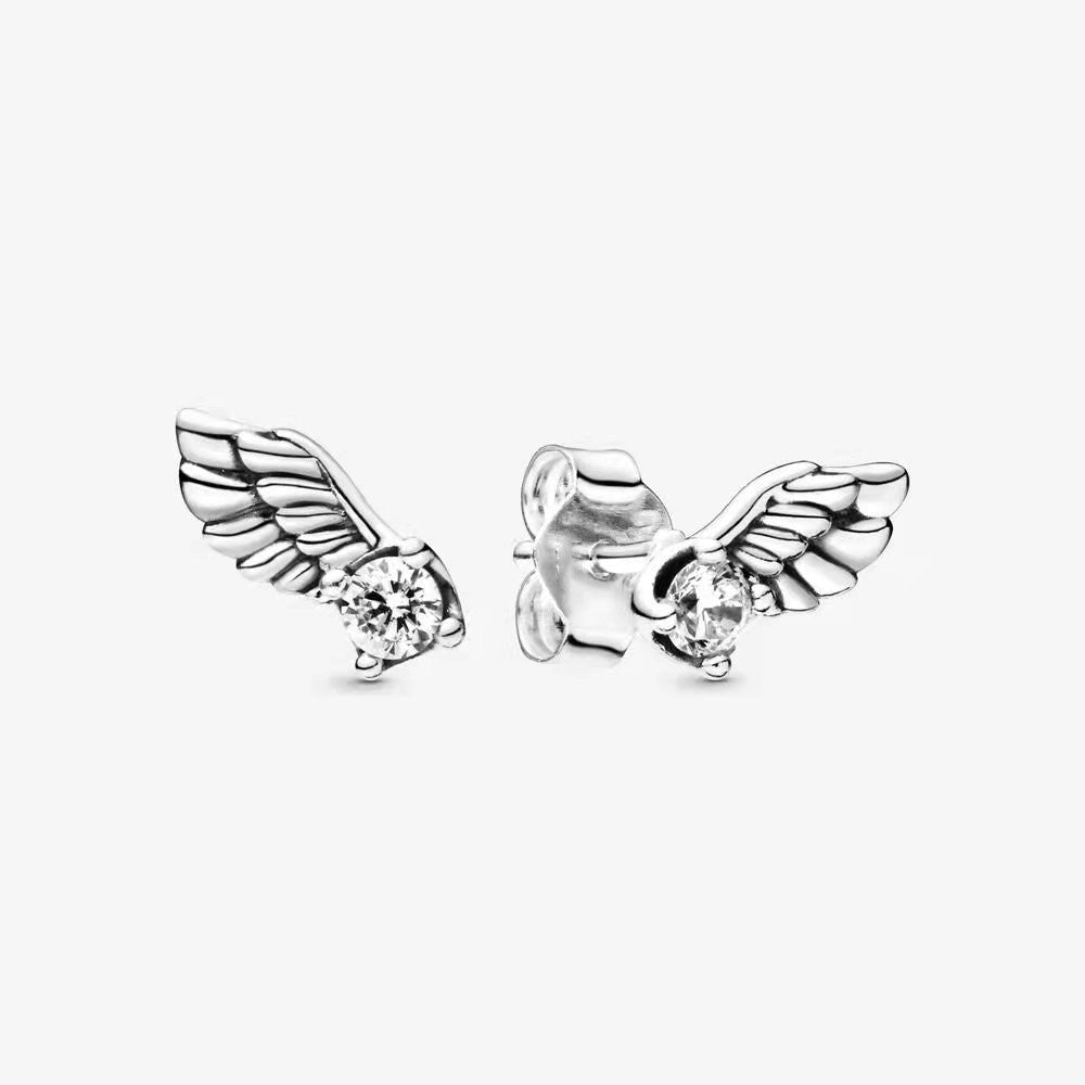 Classic Holy Feather Big Heart-shaped Accessories Earrings