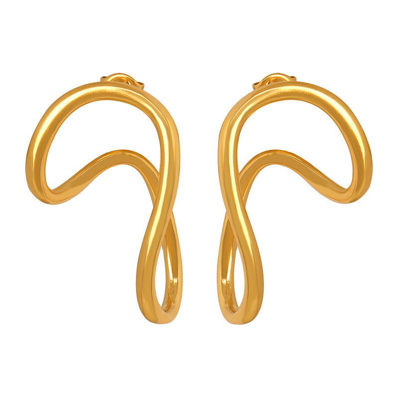 Personality Shaped Surrounding Exaggerated Female Ear Clip Titanium Earrings