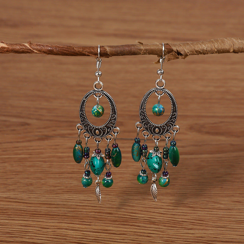 Ethnic Style Minority Scenic Spot Turquoise Earrings