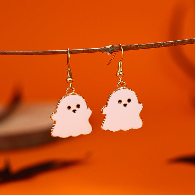 Niche Personality Creative Skull Ghost Pumpkin Earrings