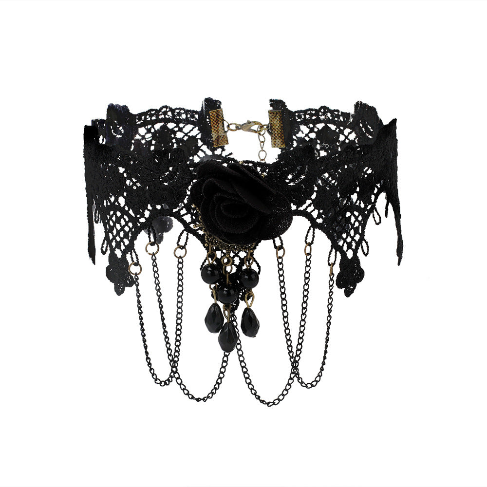 Accessories Halloween Tassel Lace Collar Gothic Necklaces