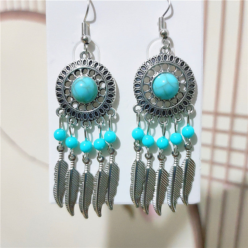 Ethnic Style Minority Scenic Spot Turquoise Earrings