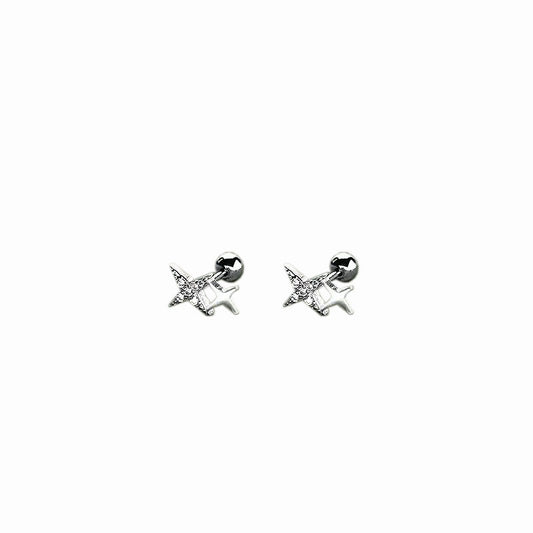 Stars Spiral Tightening Buckle Exquisite Versatile Earrings