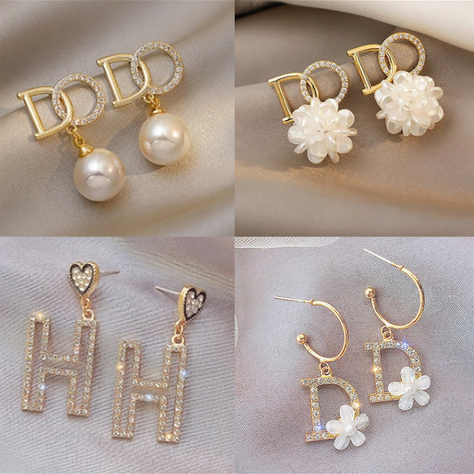 Retro High-grade Geometric Alphabet Letter Simple Earrings